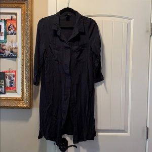 Dark grey button down tunic
